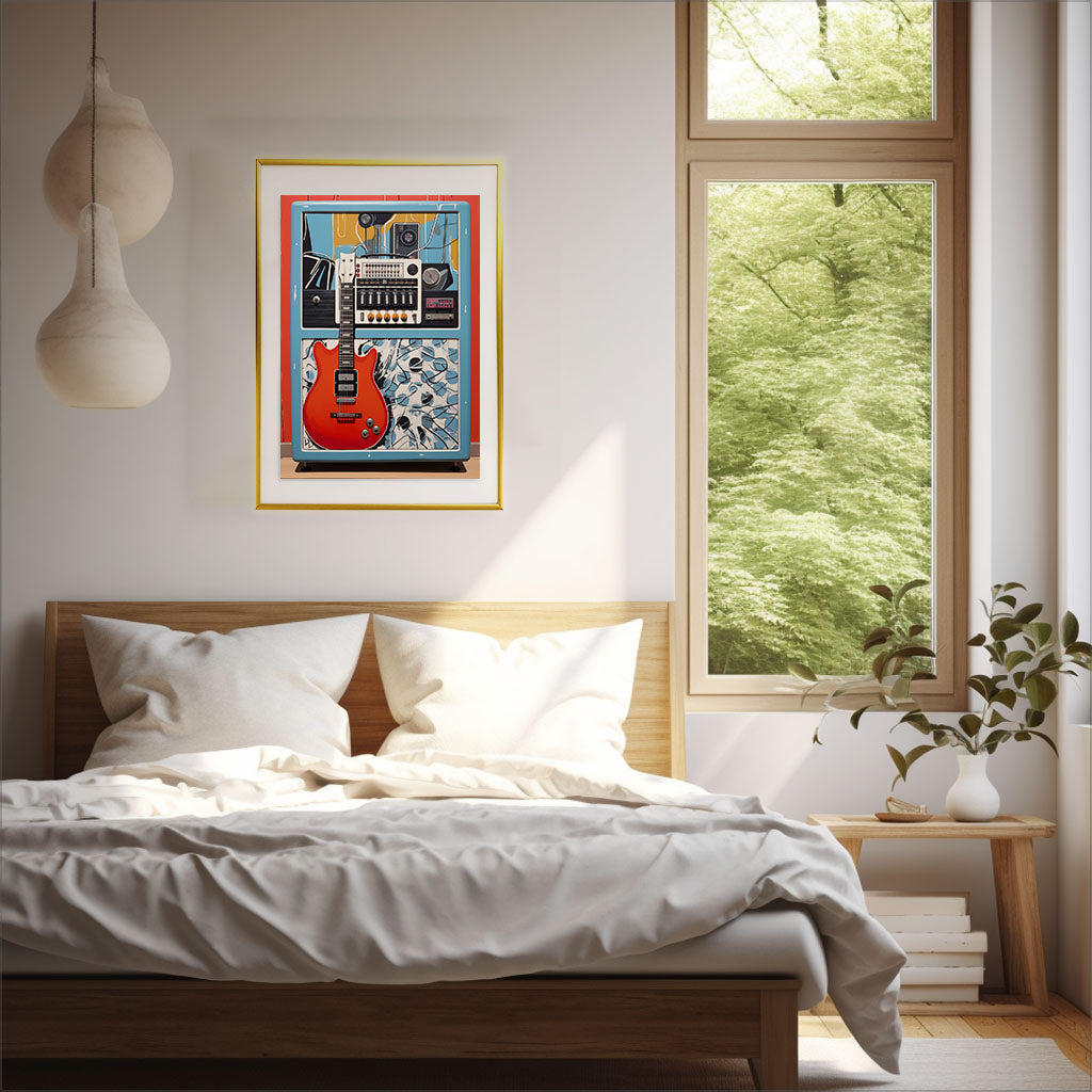 ギターのアートポスター:guitar_f41b / 音楽・芸術__のポスター画像寝室に設置したイメージ