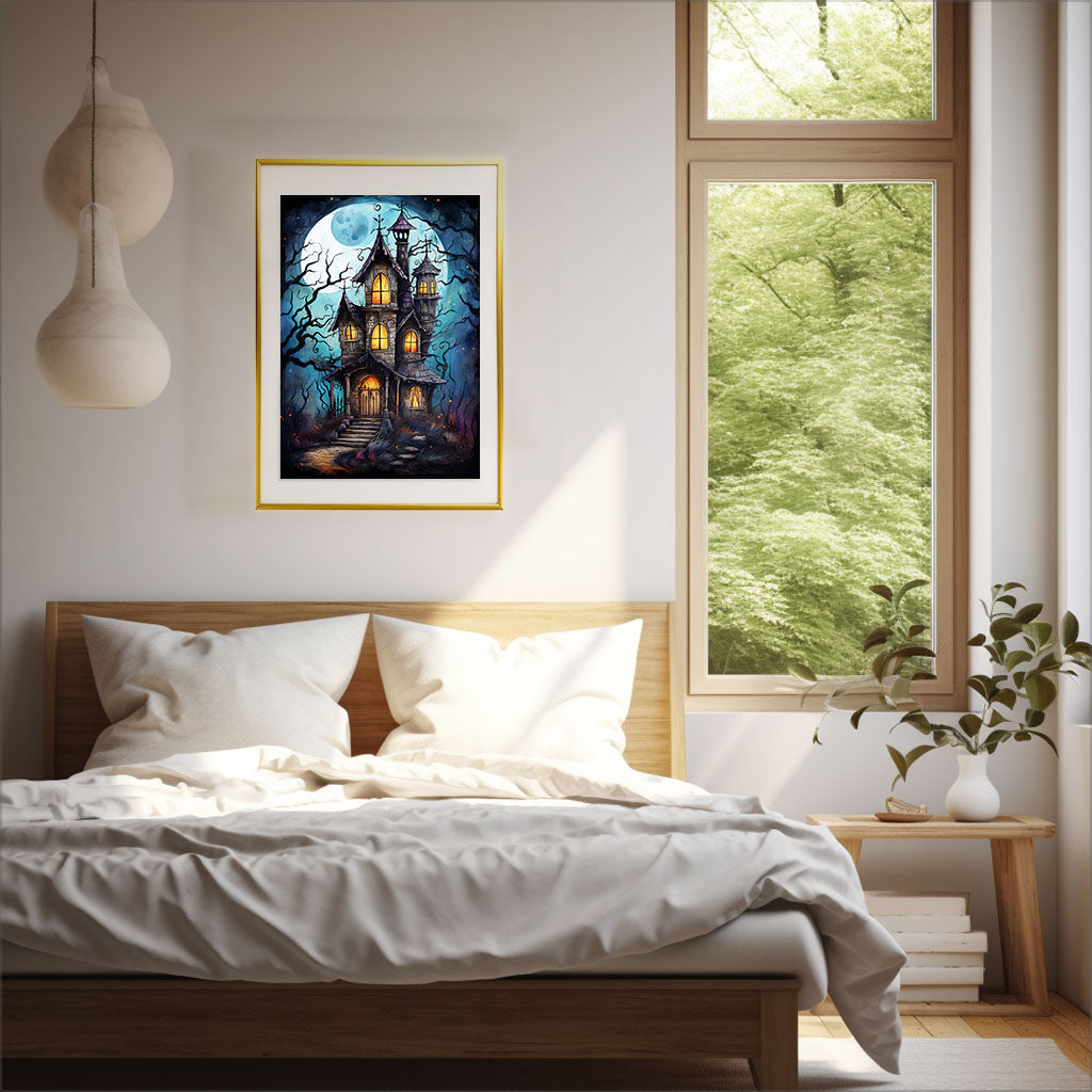 ハロウィンのアートポスター寝室配置イメージ