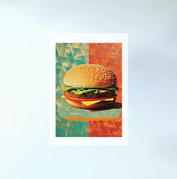 ハンバーガーのアートポスター原画のみ設置イメージ