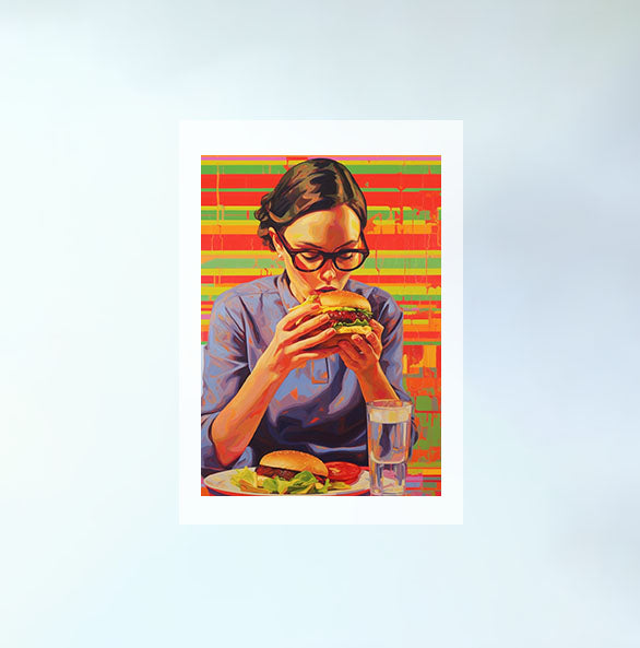 ハンバーガーのアートポスター原画のみ設置イメージ