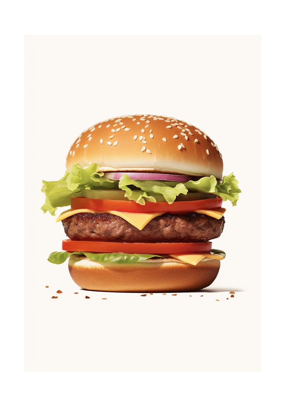 ハンバーガーのアートポスター原画のみ