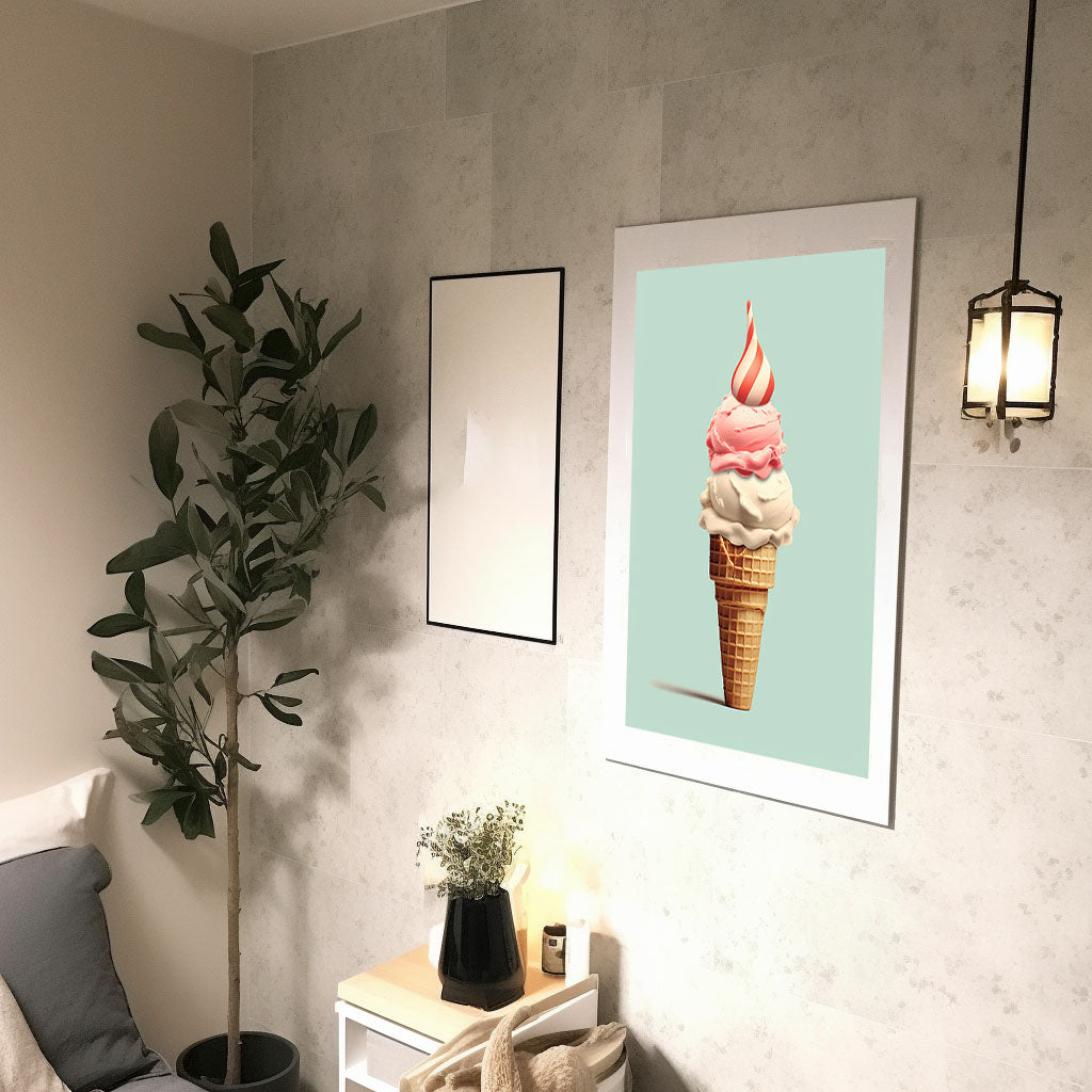 アイスクリームのアートポスター廊下配置イメージ