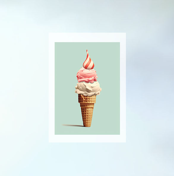 アイスクリームのアートポスター原画のみ設置イメージ