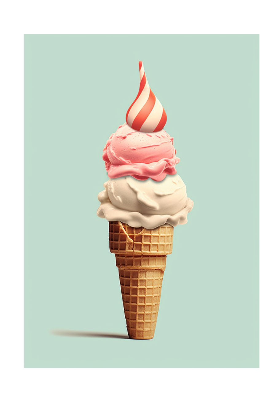 アイスクリームのアートポスター原画のみ