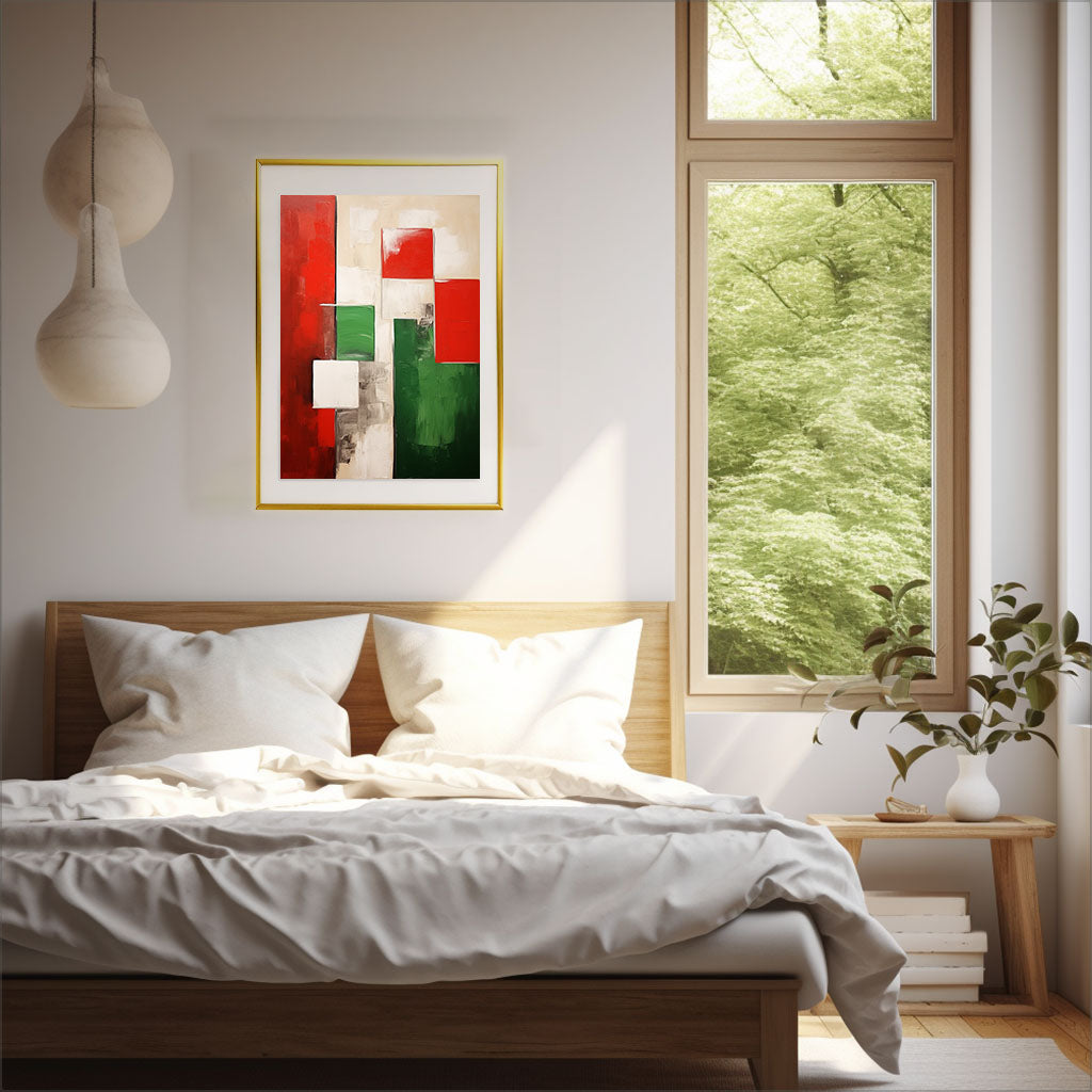 イタリアのアートポスター:italy_c957 / 地図・都市_都市_のポスター画像寝室に設置したイメージ