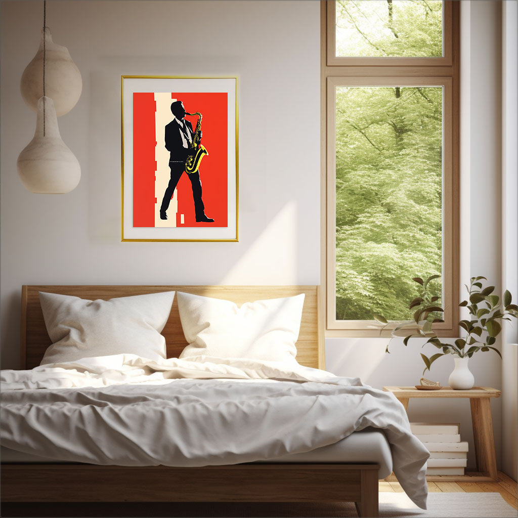 ジャズのアートポスター寝室配置イメージ