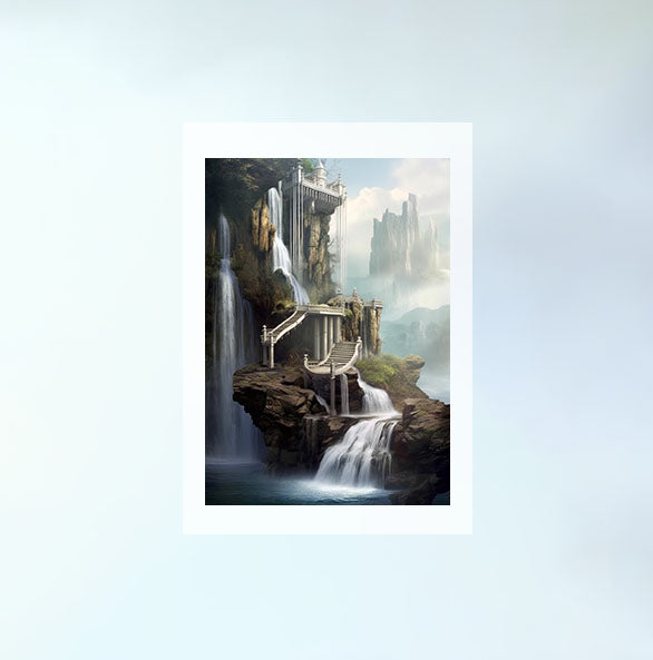 大瀑布のアートポスター原画のみ設置イメージ