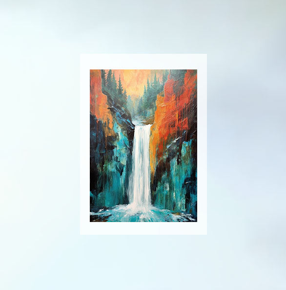 大瀑布のアートポスター原画のみ設置イメージ