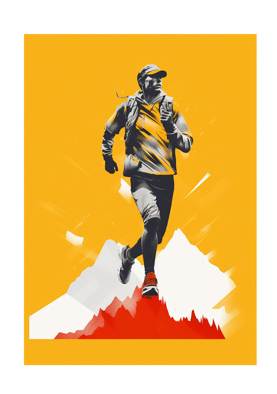 マラソンランナーのアートポスター原画のみ