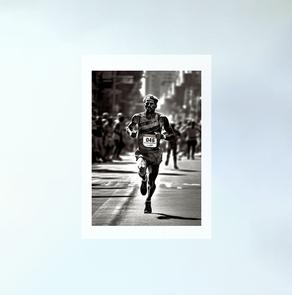 マラソンランナーのアートポスター原画のみ設置イメージ