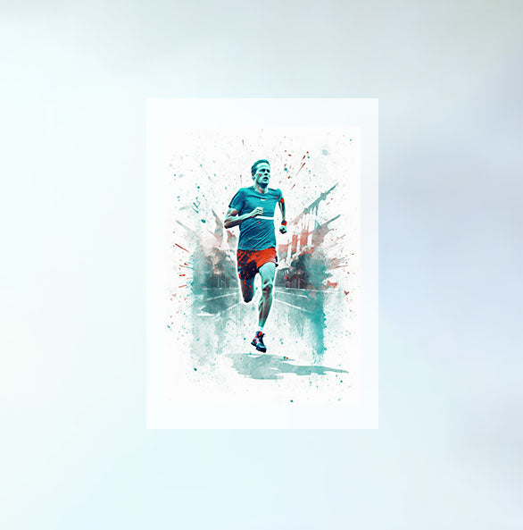 マラソンランナーのアートポスター原画のみ設置イメージ