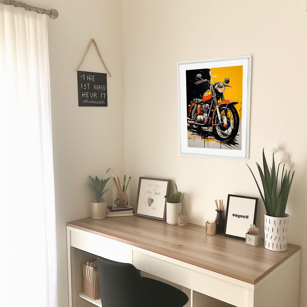 バイクのアートポスター机配置イメージ