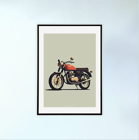 バイクのアートポスター黒フレームあり