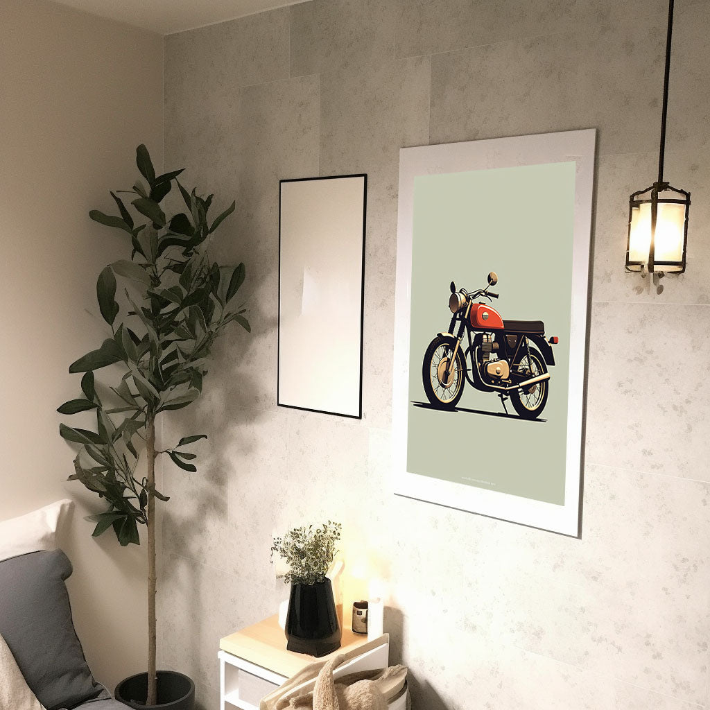 バイクのアートポスター廊下配置イメージ