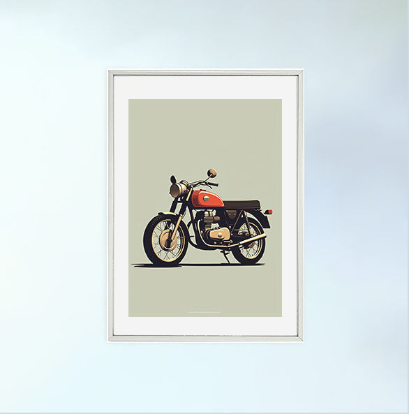 バイクのアートポスター銀フレームあり