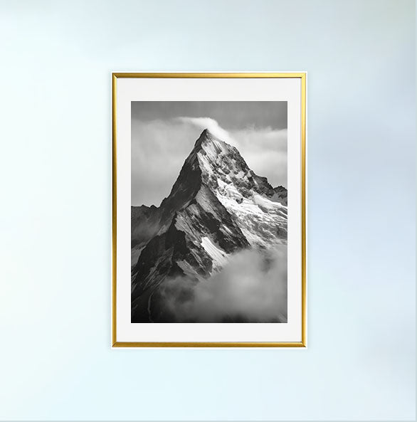 山のアートポスター金フレームあり