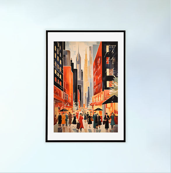 ニューヨークのアートポスター:new_york_0dca / 地図・都市_都市_のポスター画像黒色のフレームイメージ