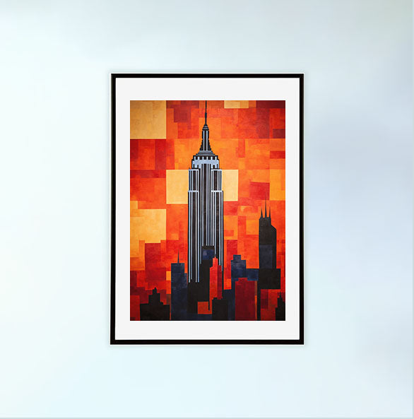 ニューヨークのアートポスター:new_york_2019 / 地図・都市_都市_のポスター画像黒色のフレームイメージ