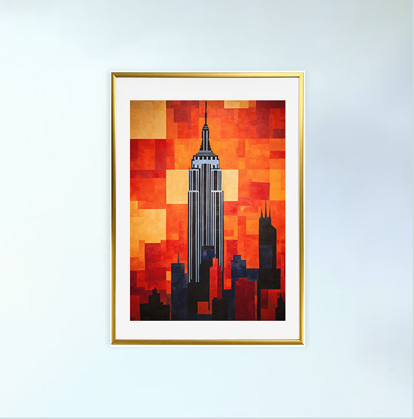 ニューヨークのアートポスター:new_york_2019 / 地図・都市_都市_のポスター画像金色のフレームイメージ