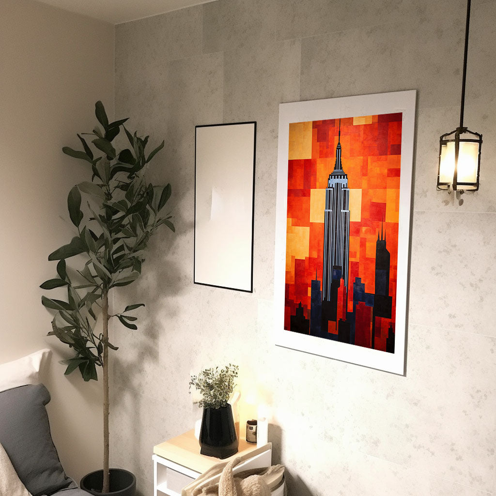 ニューヨークのアートポスター:new_york_2019 / 地図・都市_都市_のポスター画像廊下に設置したイメージ