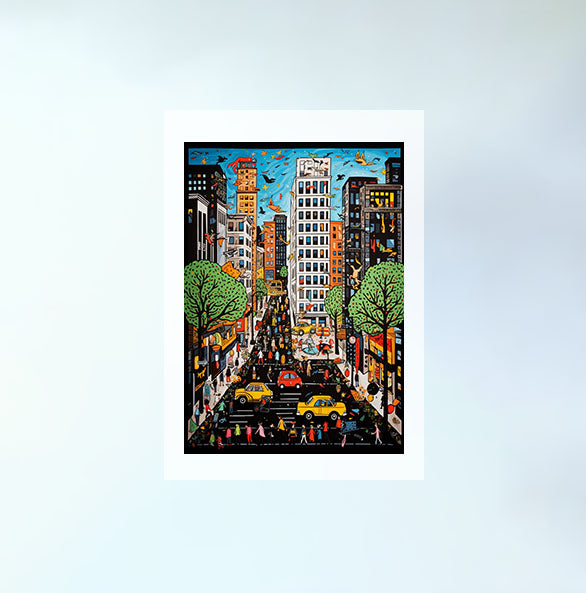 ニューヨークのアートポスター:new_york_988f / 地図・都市_都市_のポスター画像フレーム無しの設置イメージ