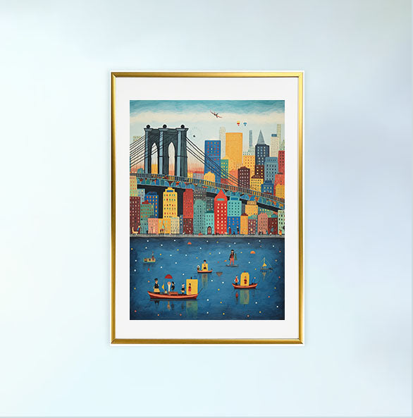 ニューヨークのアートポスター:new_york_a1cb / 地図・都市_都市_のポスター画像金色のフレームイメージ