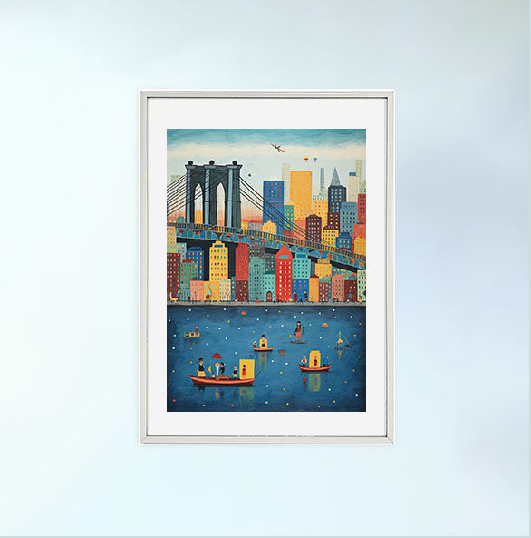ニューヨークのアートポスター:new_york_a1cb / 地図・都市_都市_のポスター画像銀色のフレームイメージ