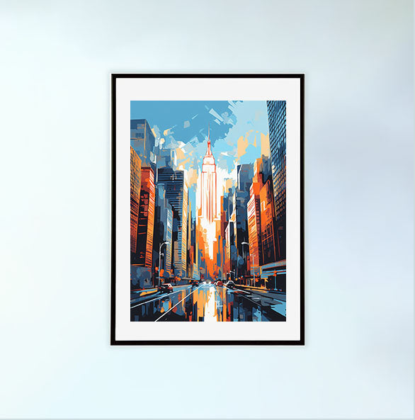 ニューヨークのアートポスター:new_york_af70 / 抽象画_ポップ_地図・都市_都市_のポスター画像黒色のフレームイメージ