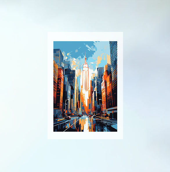 ニューヨークのアートポスター:new_york_af70 / 抽象画_ポップ_地図・都市_都市_のポスター画像フレーム無しの設置イメージ