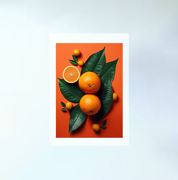 オレンジのアートポスター原画のみ設置イメージ