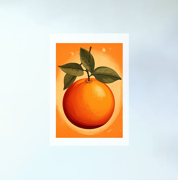 オレンジのアートポスター原画のみ設置イメージ