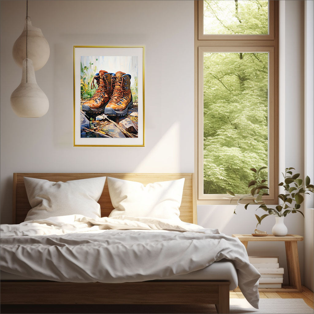 アウトドアのアートポスター寝室配置イメージ