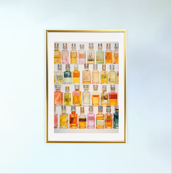 香水のアートポスター:perfume_21b0 / 日用品・ライフスタイル__のポスター画像金色のフレームイメージ