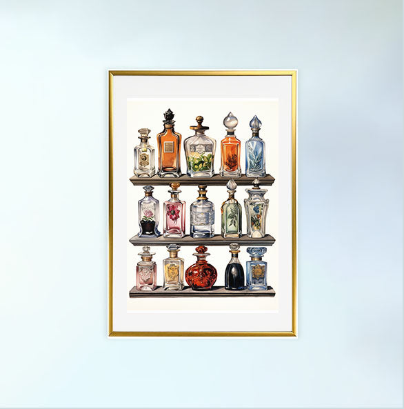 香水のアートポスター:perfume_b58d / 日用品・ライフスタイル__のポスター画像金色のフレームイメージ