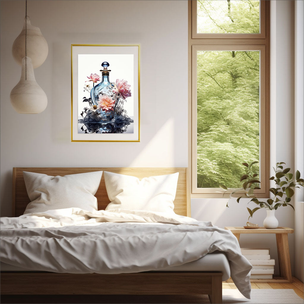 香水のアートポスター:perfume_f810 / 北欧_日用品・ライフスタイル__のポスター画像寝室に設置したイメージ