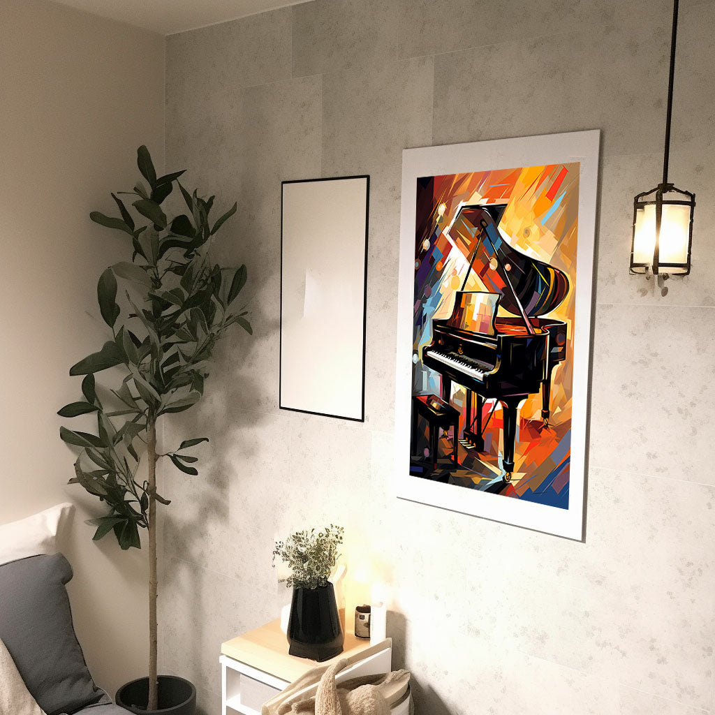 ピアノのアートポスター廊下配置イメージ