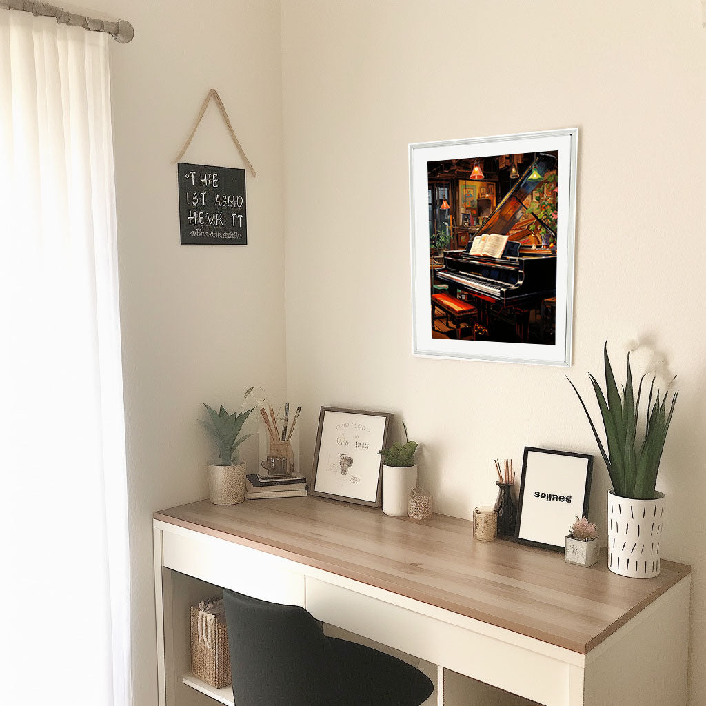 ピアノのアートポスター机配置イメージ