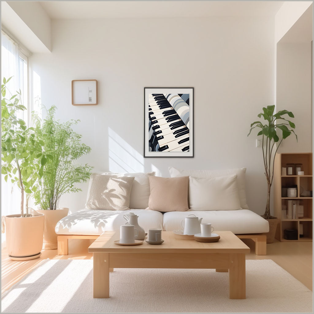 ピアノのアートポスターリビング配置イメージ