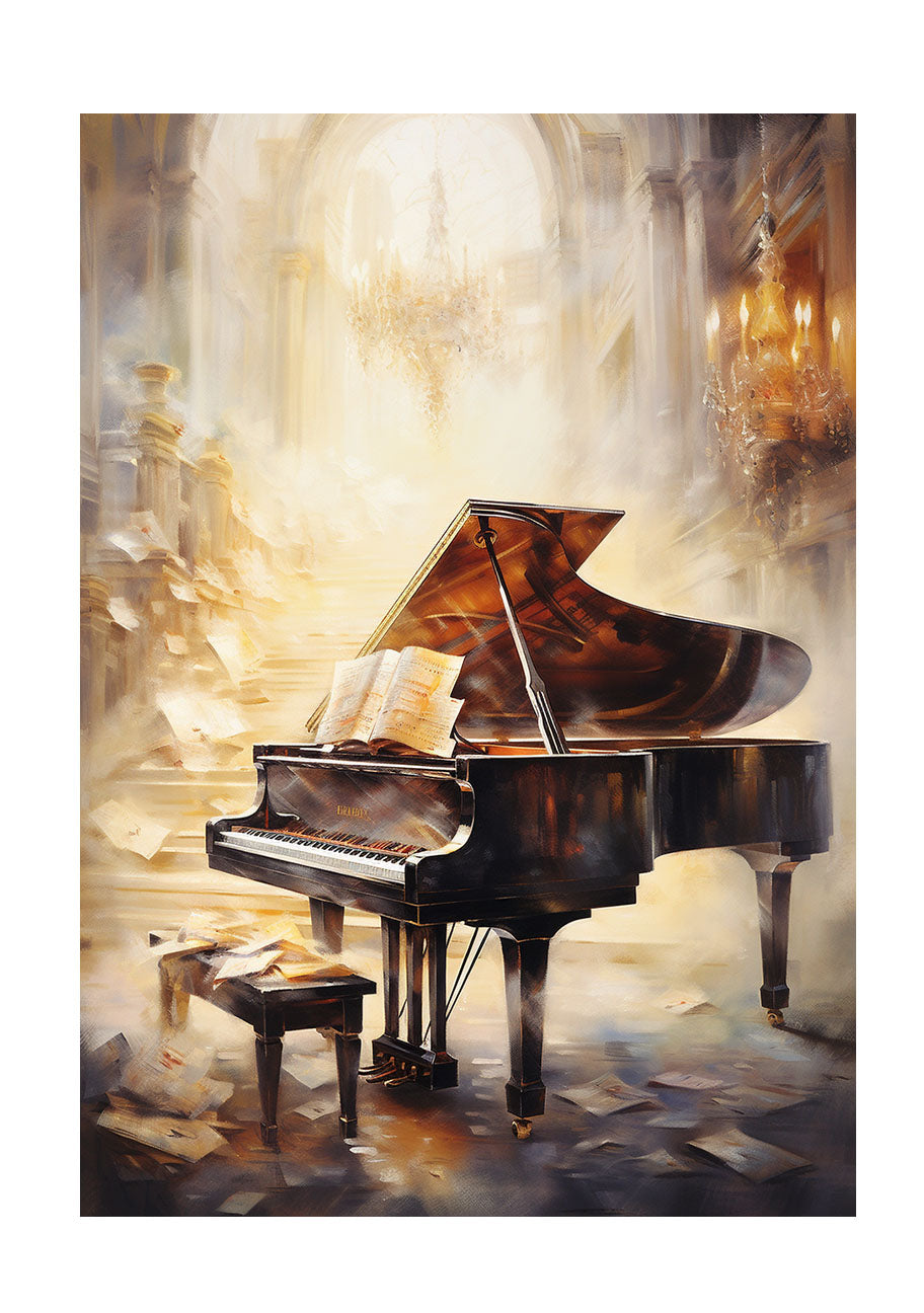 ピアノのアートポスター原画のみ