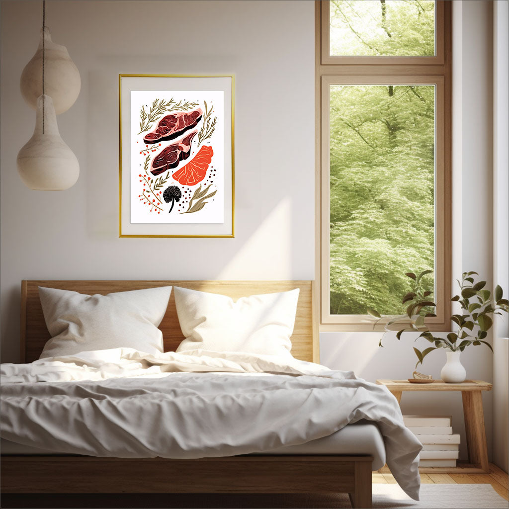 ピザのアートポスター寝室配置イメージ