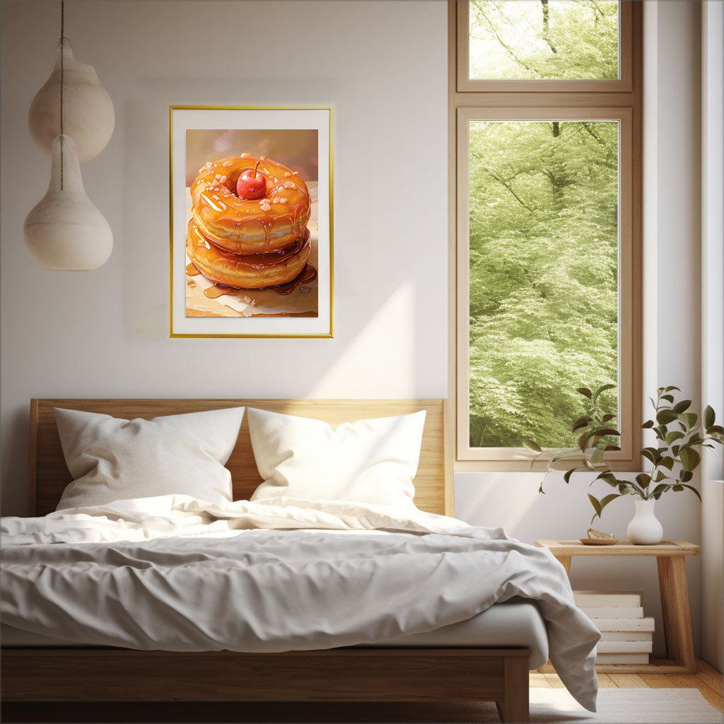 ピザのアートポスター寝室配置イメージ