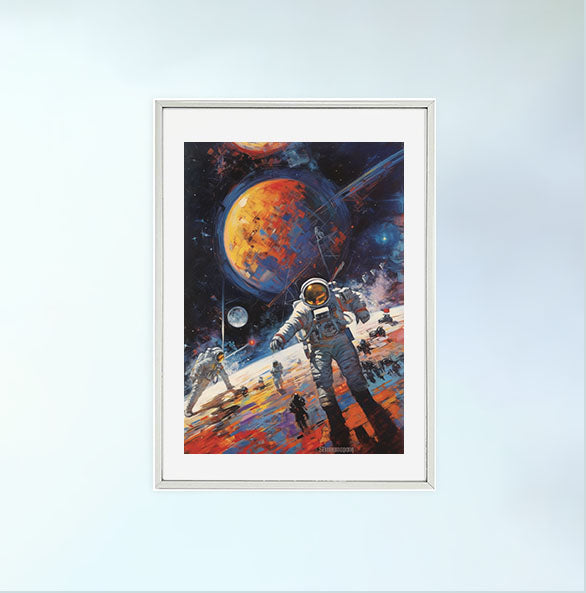 プラネタリウムのアートポスター銀フレームあり