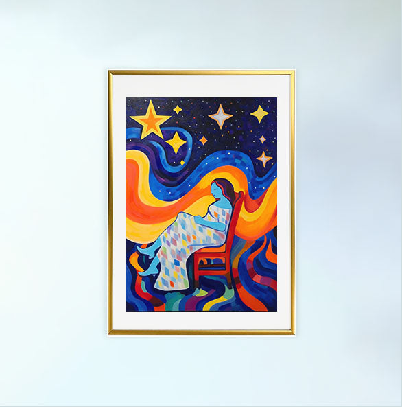 プラネタリウムのアートポスター金フレームあり