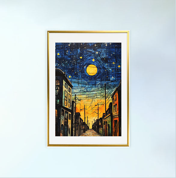 プラネタリウムのアートポスター金フレームあり
