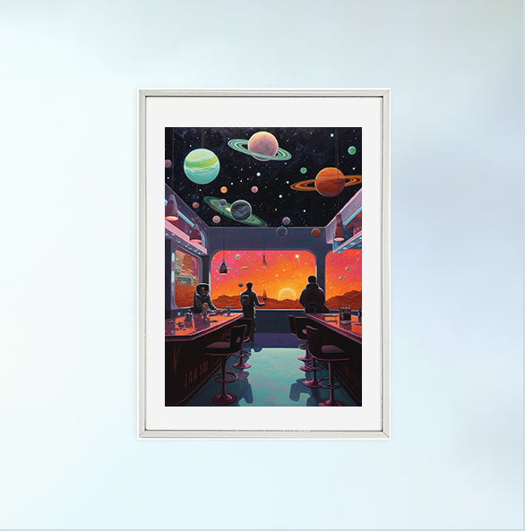 プラネタリウムのアートポスター銀フレームあり