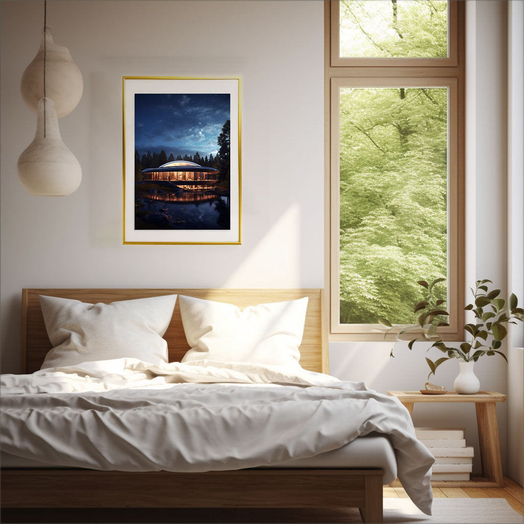 プラネタリウムのアートポスター寝室配置イメージ