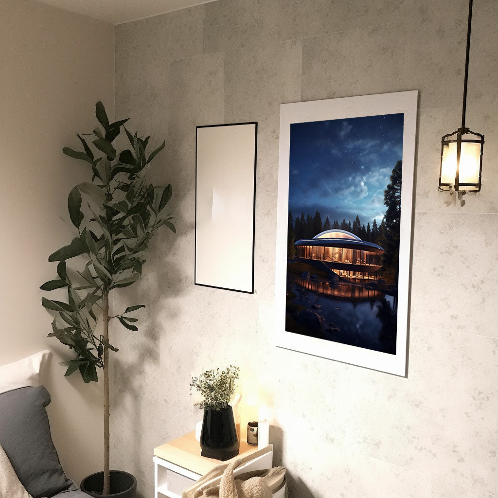 プラネタリウムのアートポスター廊下配置イメージ