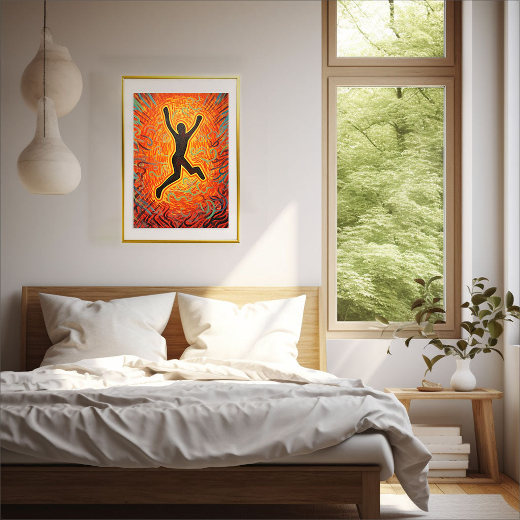 サイケデリックのアートポスター寝室配置イメージ