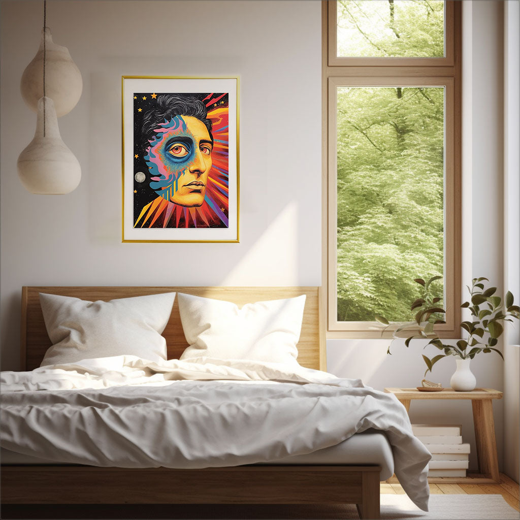サイケデリックのアートポスター寝室配置イメージ