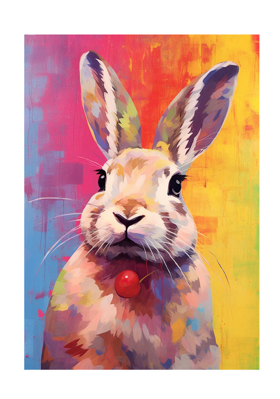 ウサギのアートポスター原画のみ